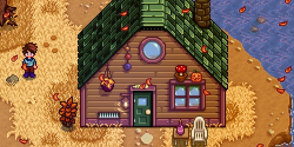 Pam's brand new house during Fall in Stardew Valley the video game