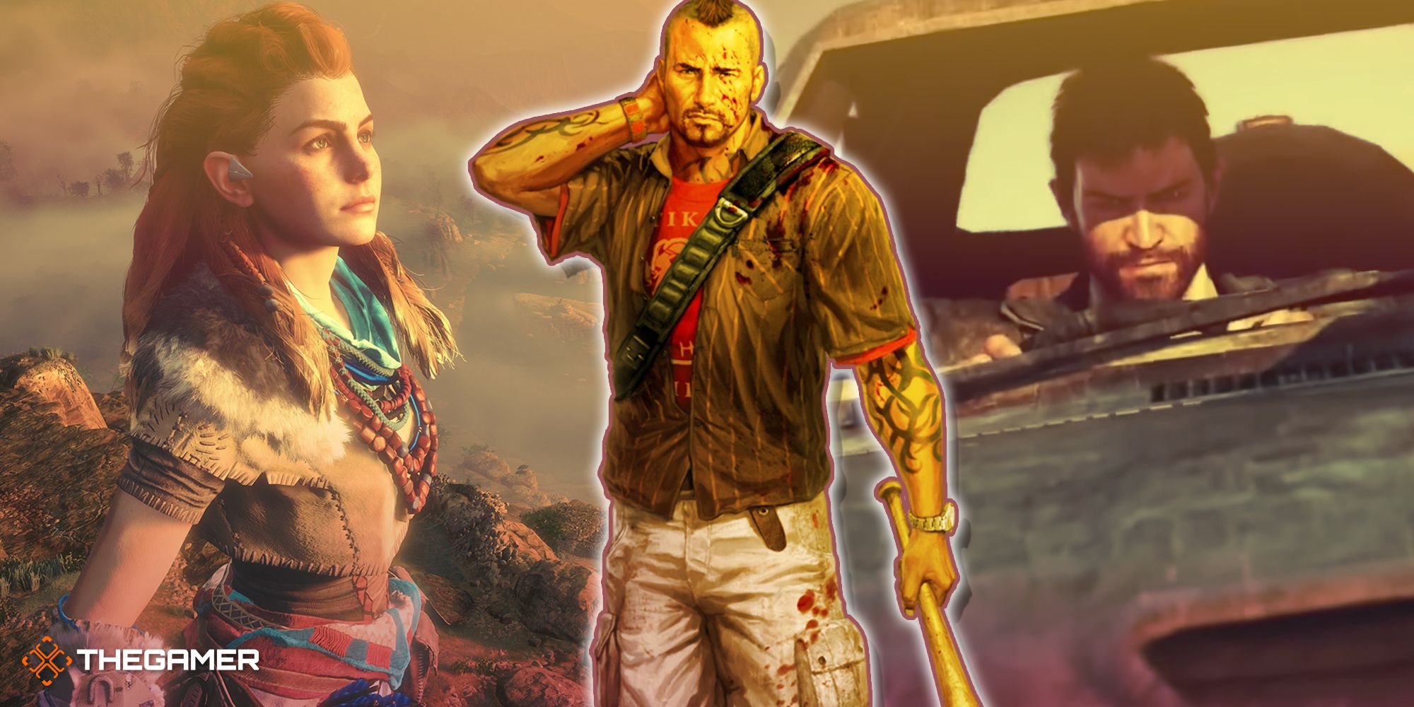Game images from Dead Island, Horizon Zero Dawn and Mad Max.