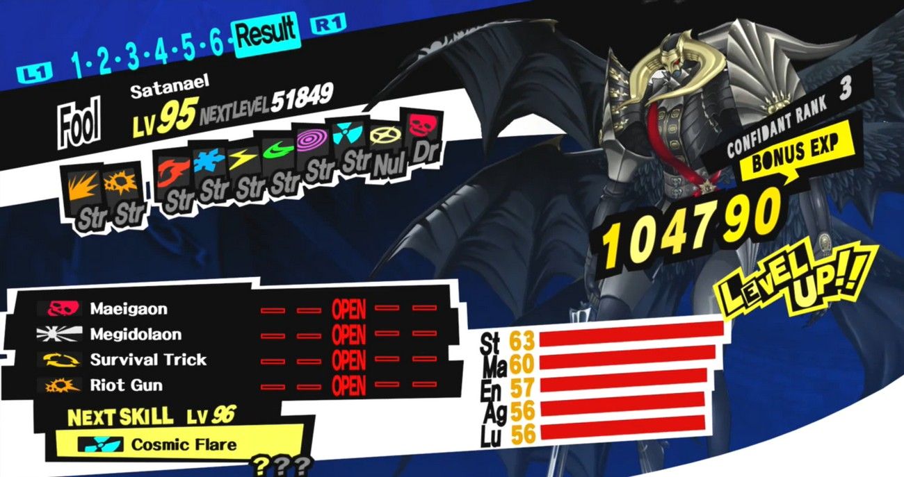 a build of satanael the ultimate persona of the fool arcana in persona 5 royal