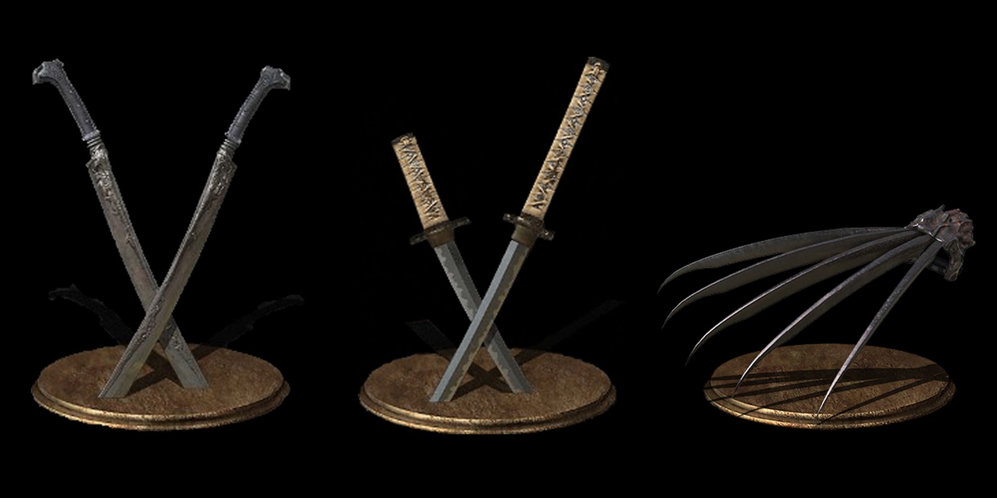 A Split Image Depicting Weapons From Dark Souls 3