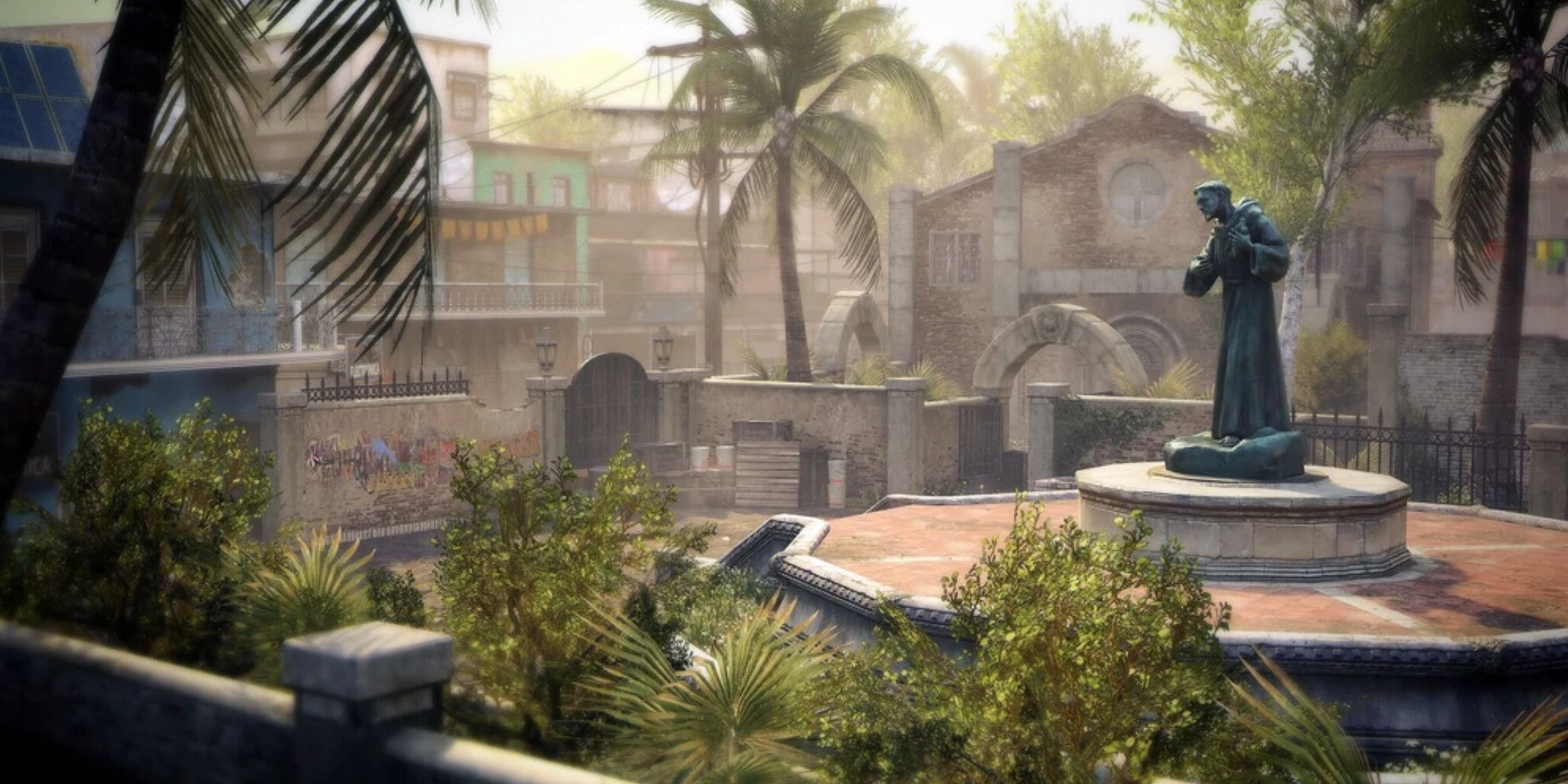 A view of the Slums map in Call of Duty