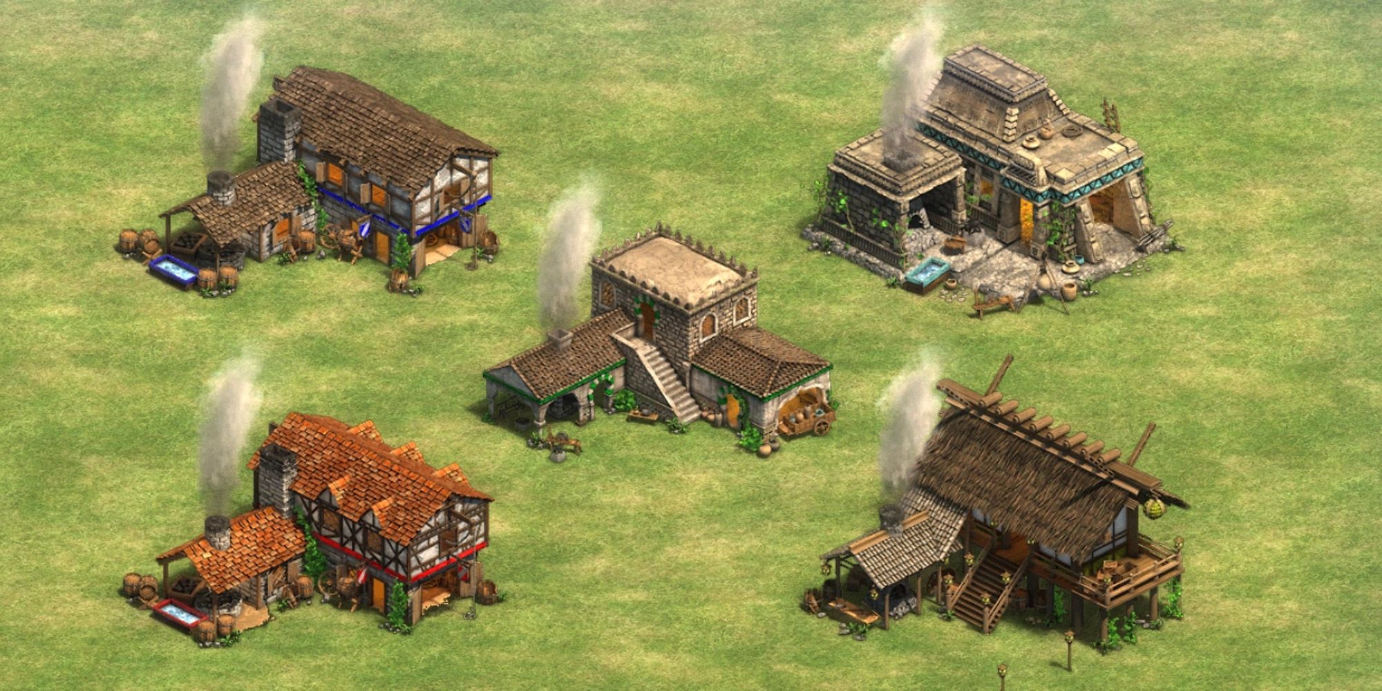 all the various blacksmith style in age of empires 2 definitive edition