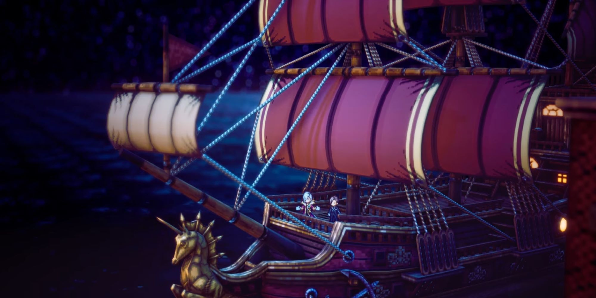 Alrond on his ship from Octopath Traveler 2