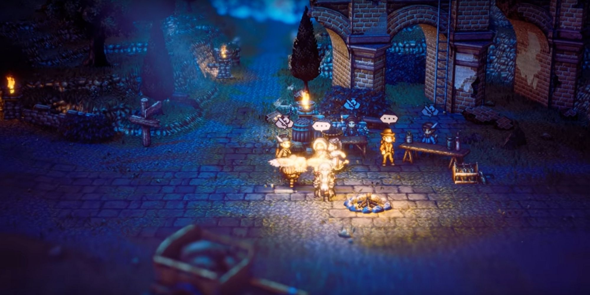 a black market in Octopath Traveler 2 where a quartz robe can be obtained 