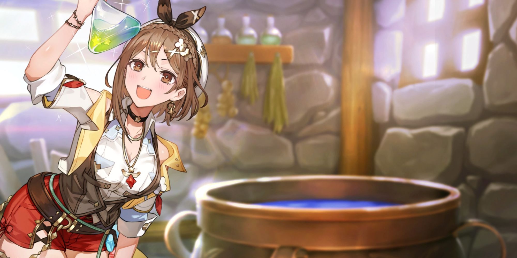 An image from Atelier Ryza 3: Alchemist Of The End & The Secret Key, showcasing a drawing of Ryza celebrating a successful Alchemy Synthesis.