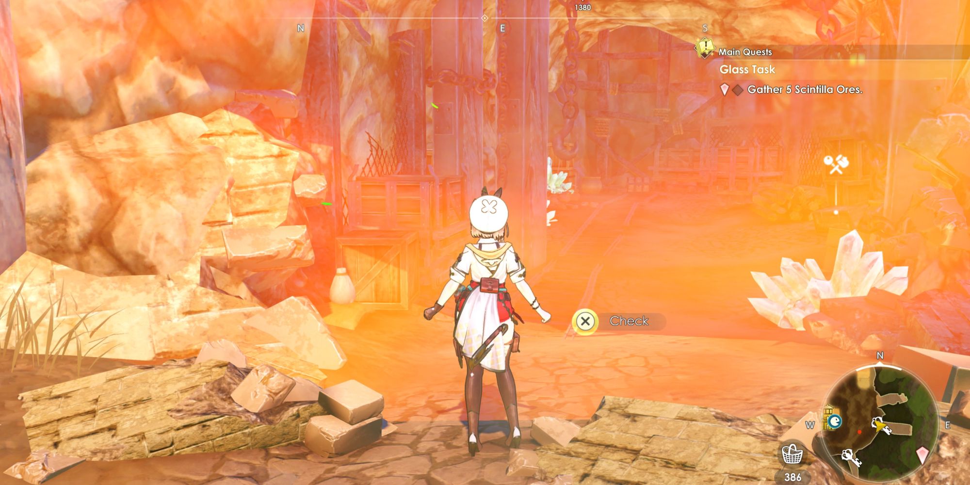 A Fire Elemental Gate blocking Ryza's way in Atelier Ryza 3: Alchemist of the End & the Secret Key