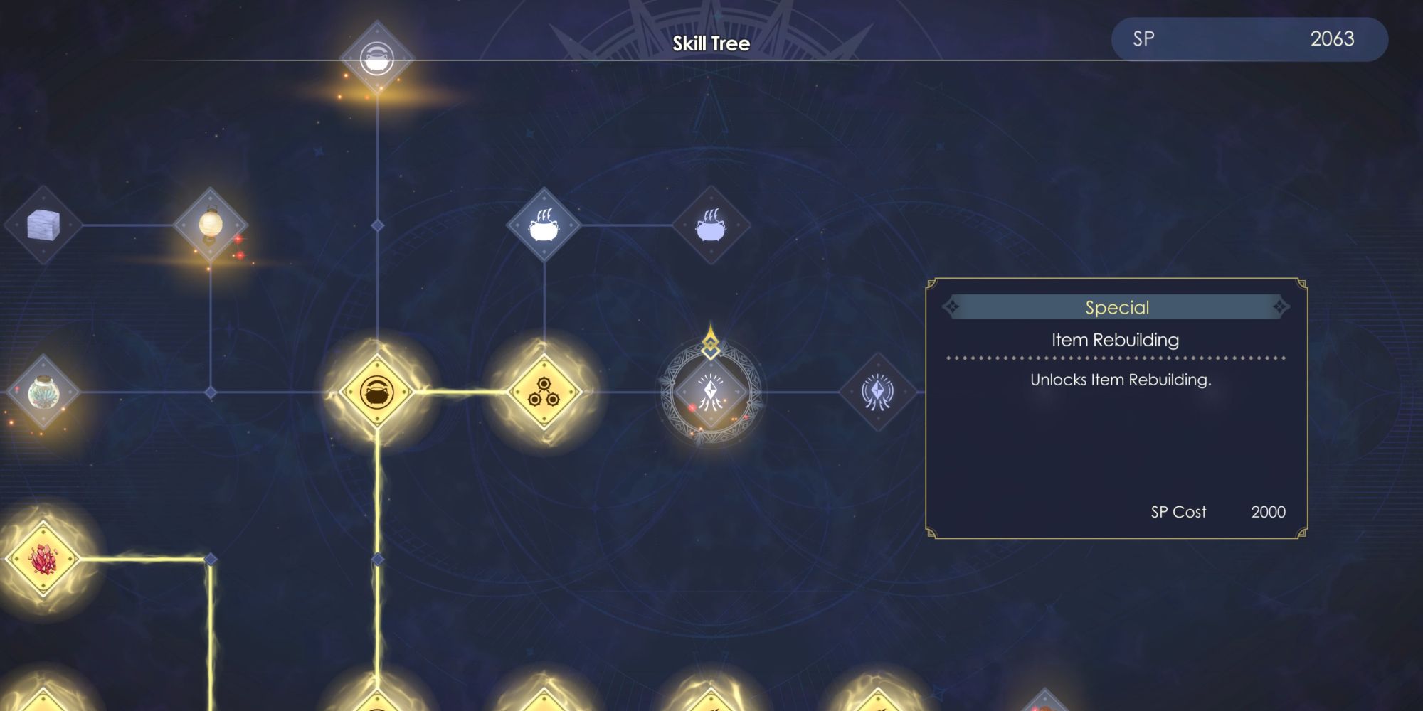 An image of the Rebuilding Skill on the Skill Tree in Atelier Ryza 3: Alchemist of the End & the Secret Key