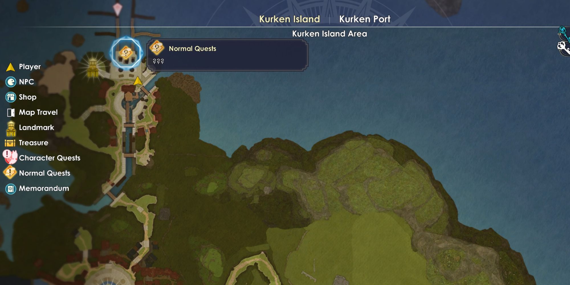 An overview of the Normal Quests Icon on the world map in Atelier Ryza 3: Alchemist of the End & the Secret Key