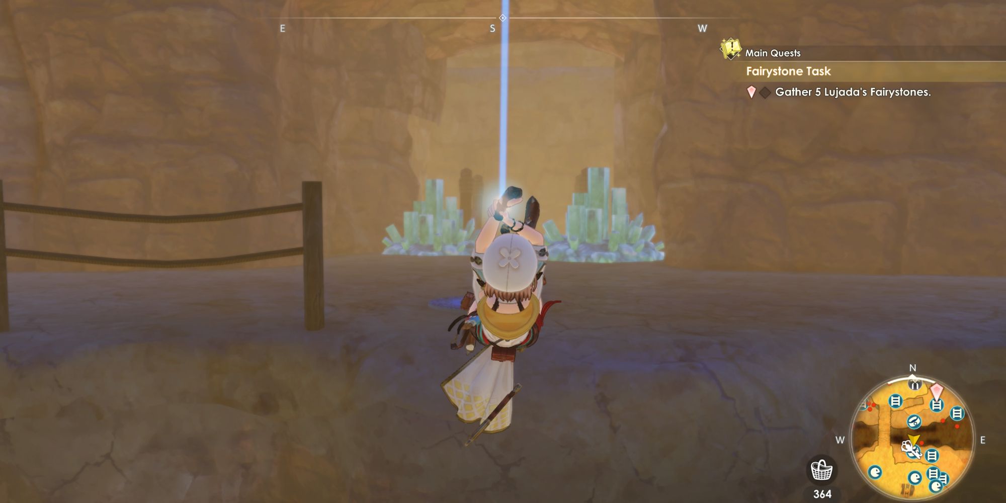 Ryza using her Emerald Band to swing over a gap with a rope in Atelier Ryza 3: Alchemist Of The End & The Secret Key