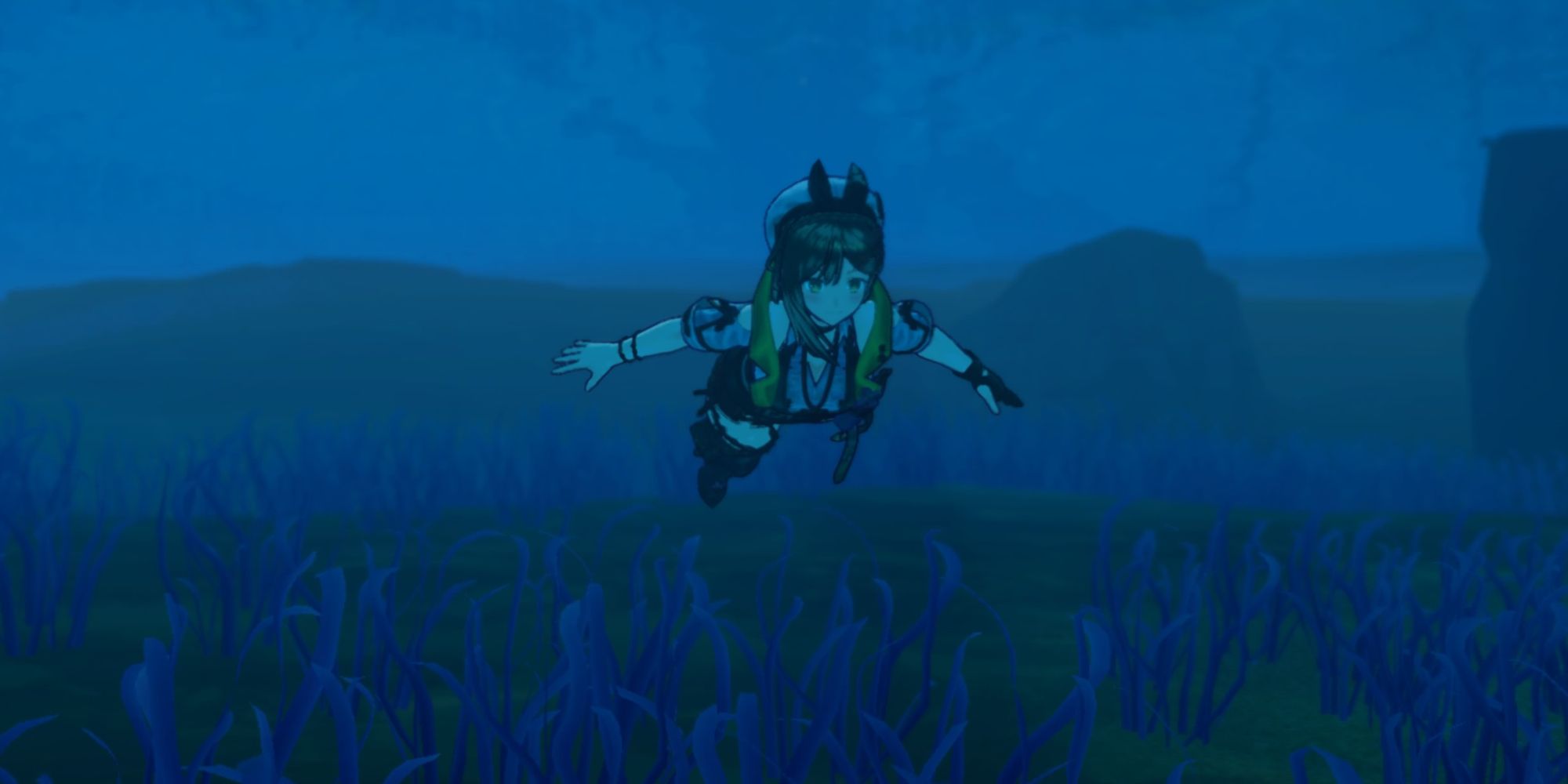 Ryza swimming underwater thanks to her Air Drop Survival Tool in Atelier Ryza 3: Alchemist Of The End & The Secret Key