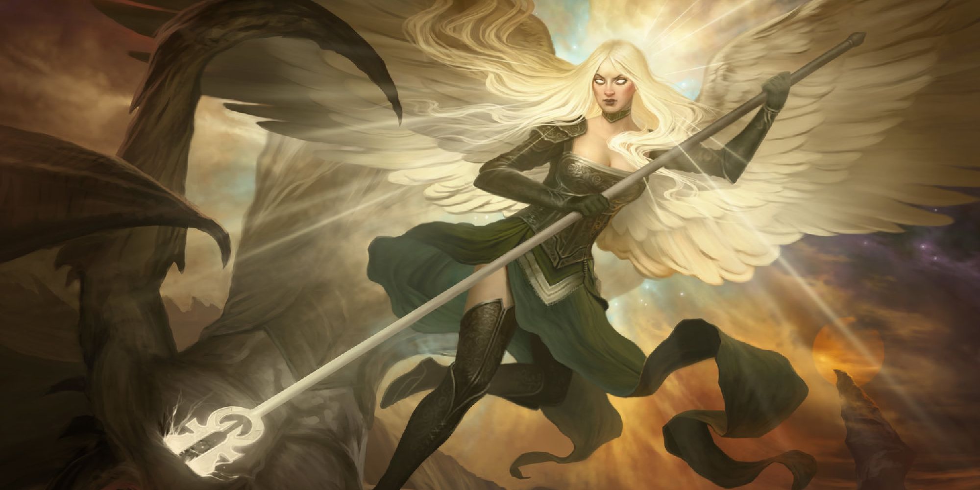 Image of the Avacyn Angel of Hope card in Magic: The Gathering, with art by Howard Lyon