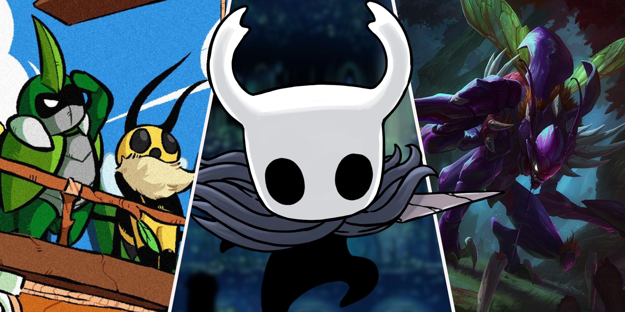 Best Bugs Split Image Of Bug Fables, Hollow Knight, And League of Legends