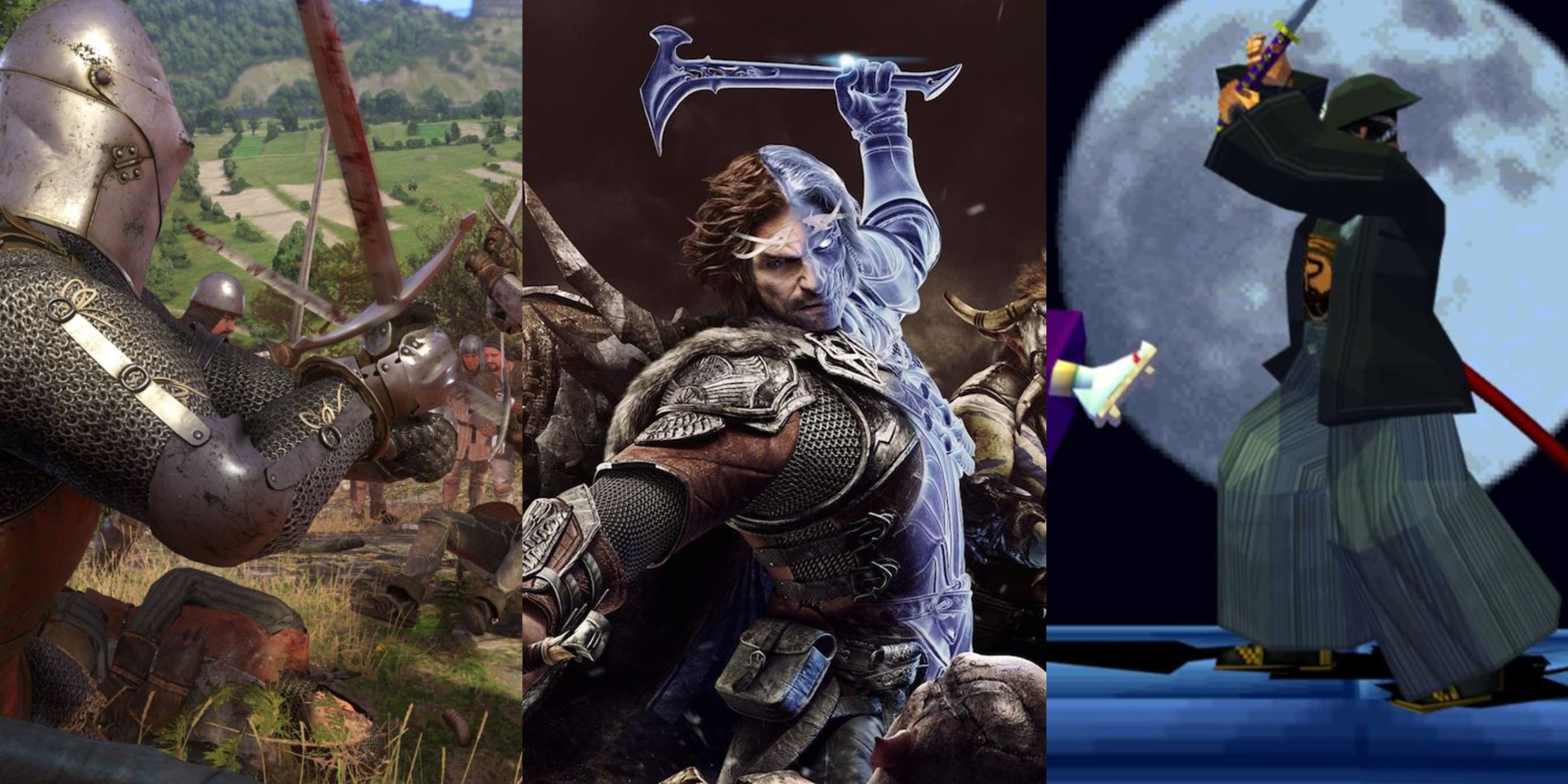 Best Sword Fighting Games Split Image Of Characters With Swords
