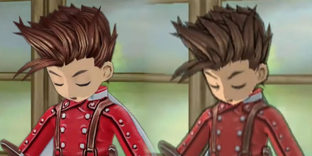 Art From Original And Remastered Tales Of Symphonia SIde By SIde of Lloyd Sleeping
