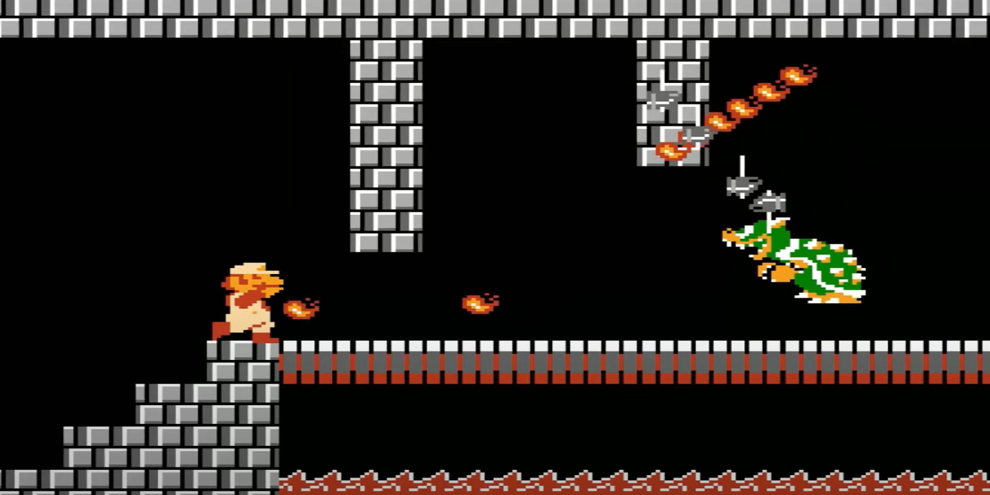 Throwing Fireballs At Bowser Super Mario Bros.