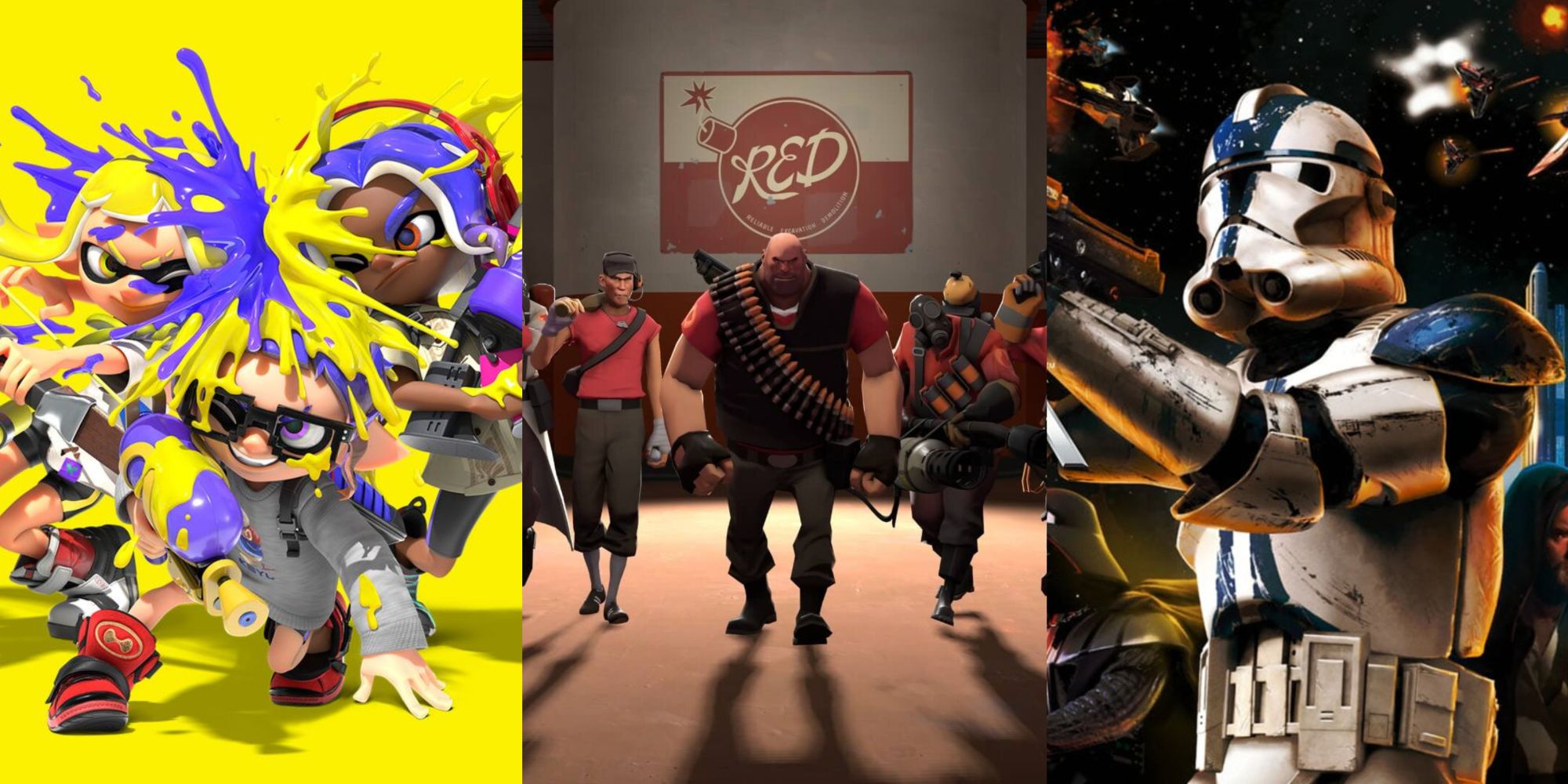 Splatoon characters, Team Fortress 2 characters, and a Clone Trooper