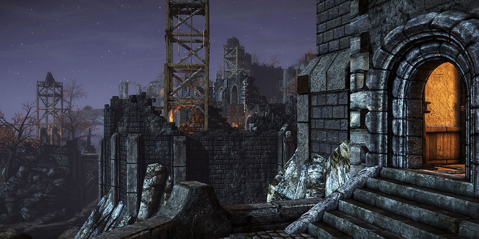 Chivalry medieval warfare castle at night 
