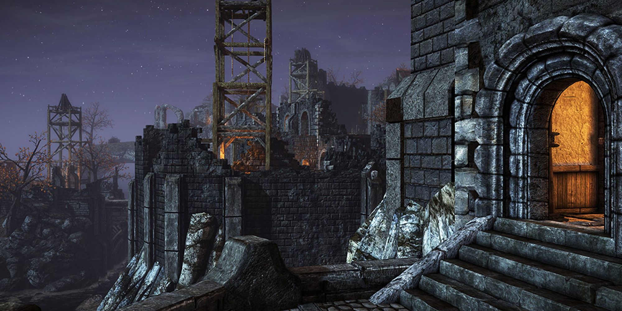 Chivalry Medieval Warfare castle at night 