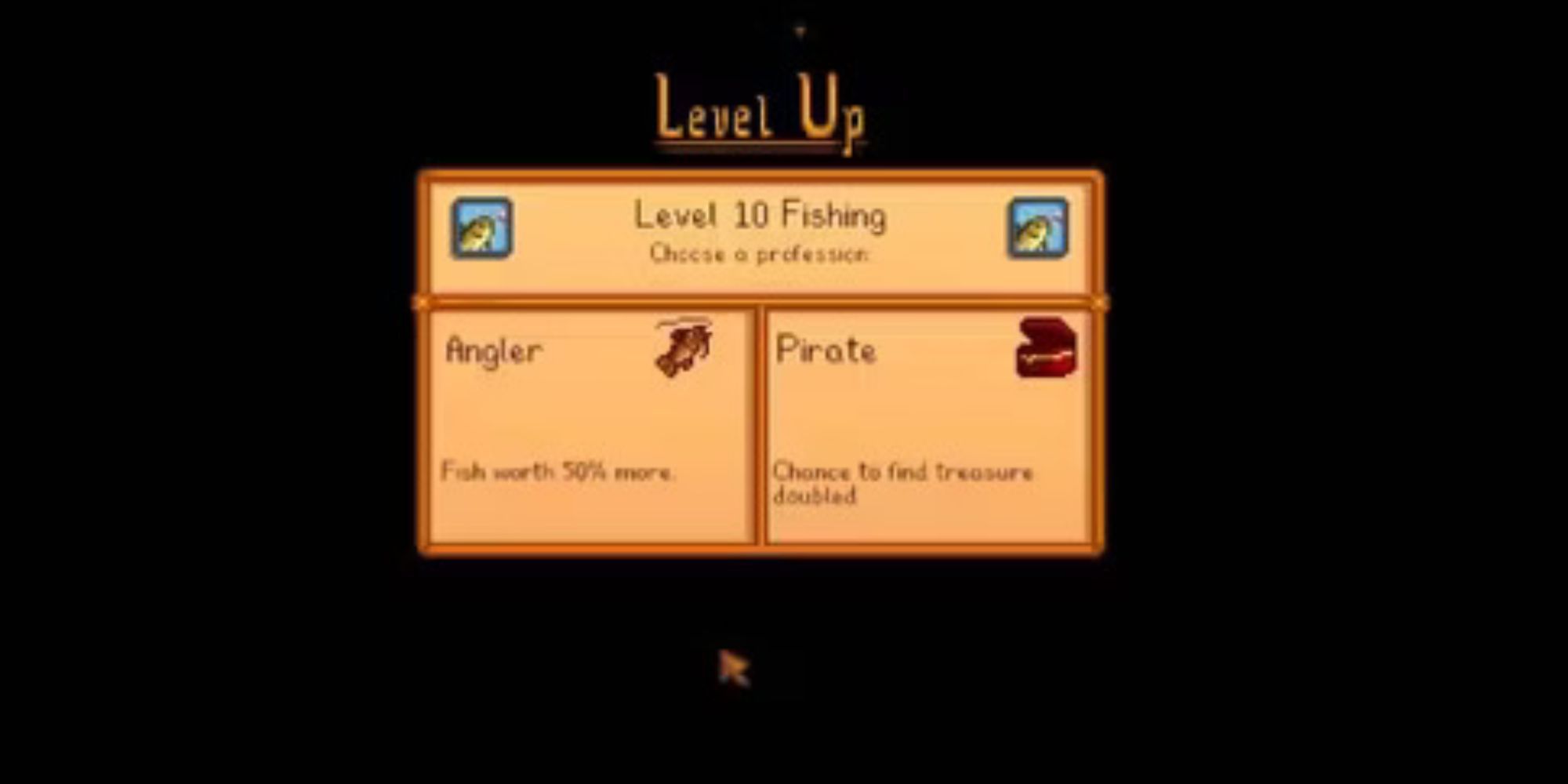 Choosing the Pirate profession in Stardew Valley