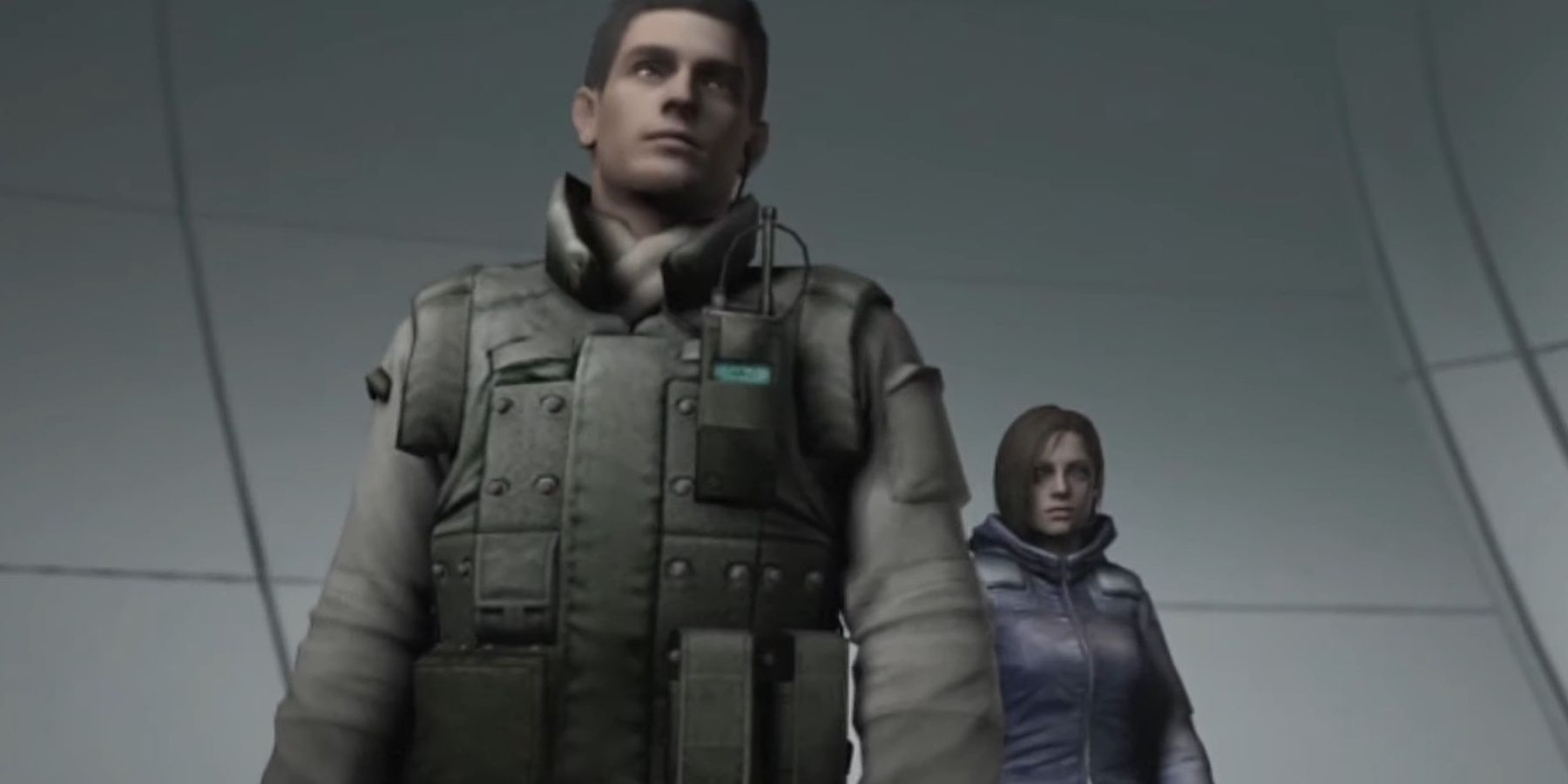 Chris and Jill near the end of Umbrella's End from Resident Evil: The Umbrella Chronicles.