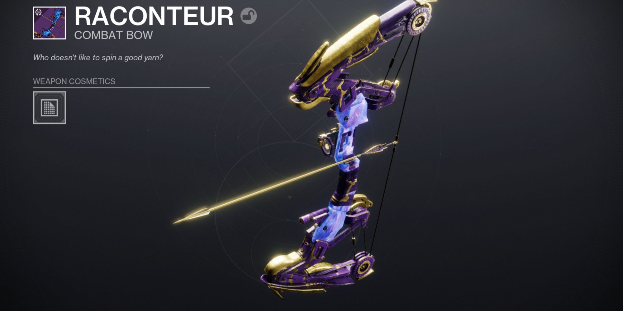 Destiny 2: a purple and gold bow