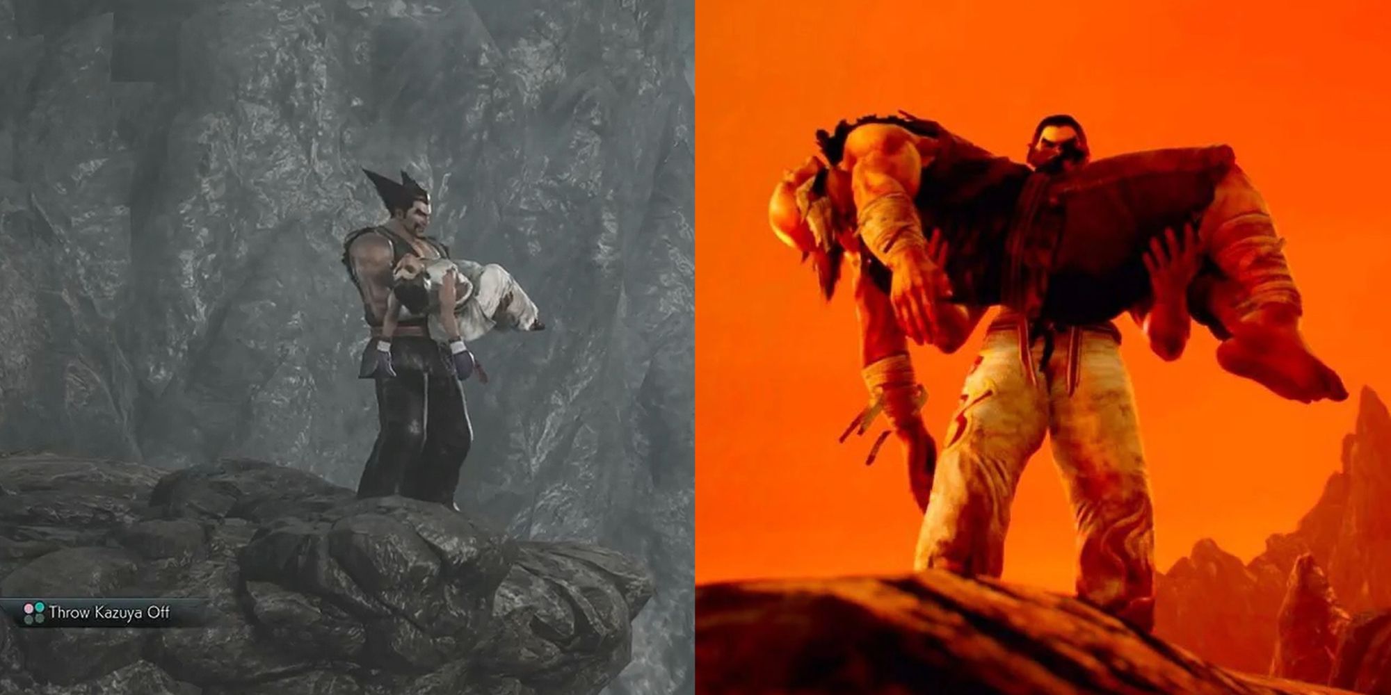 Tekken 7: Heichaci Tossing Kazuya Into The Volcano And Kazuya Recreating It In The Future