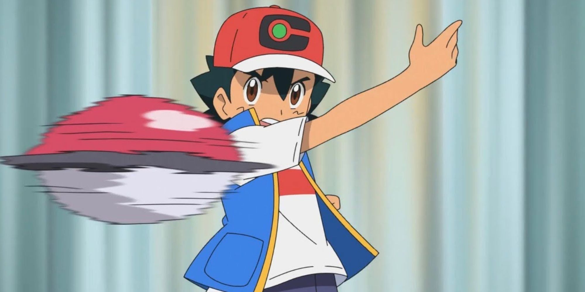 ash throwing pokeball open