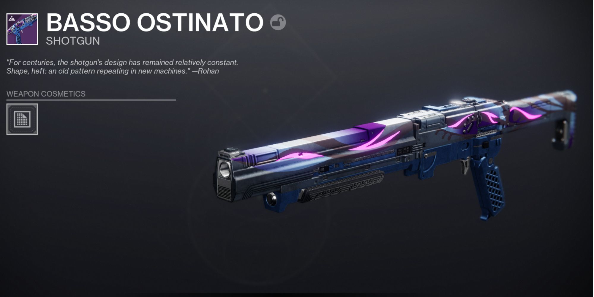 Destiny 2: a neon purple futuristic shotgun