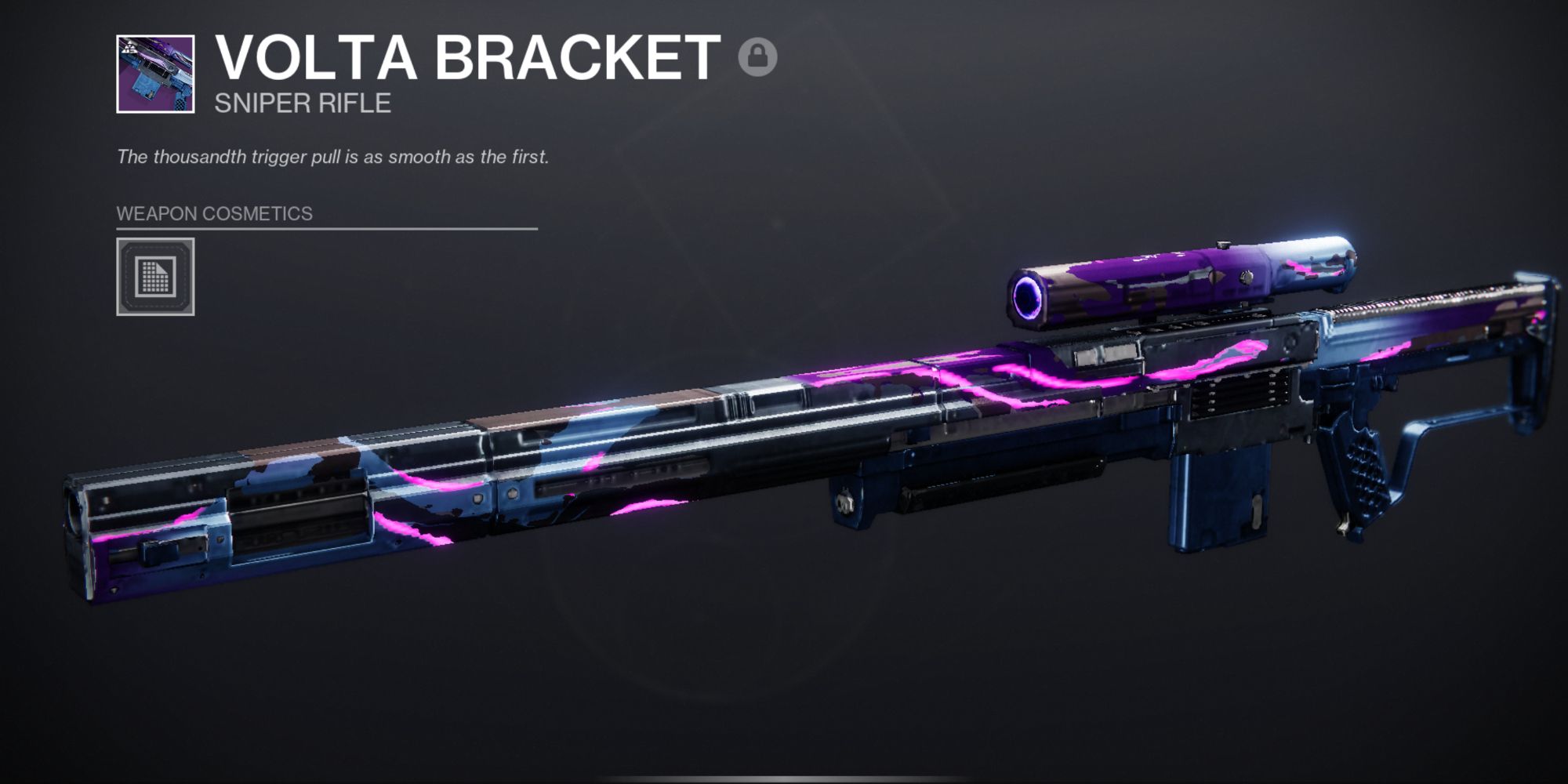 Destiny 2: a neon purple sniper rifle