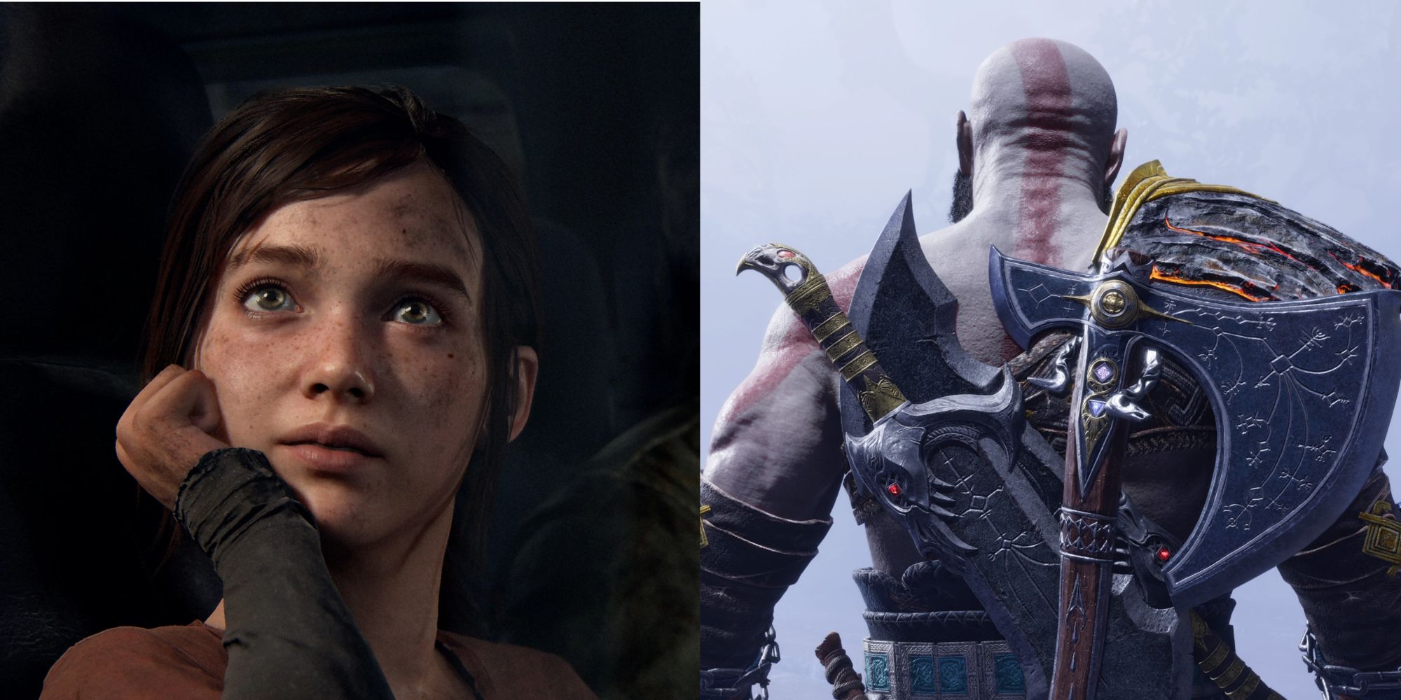 ellie in the last of us part 1 and kratos in god of war ragnarok