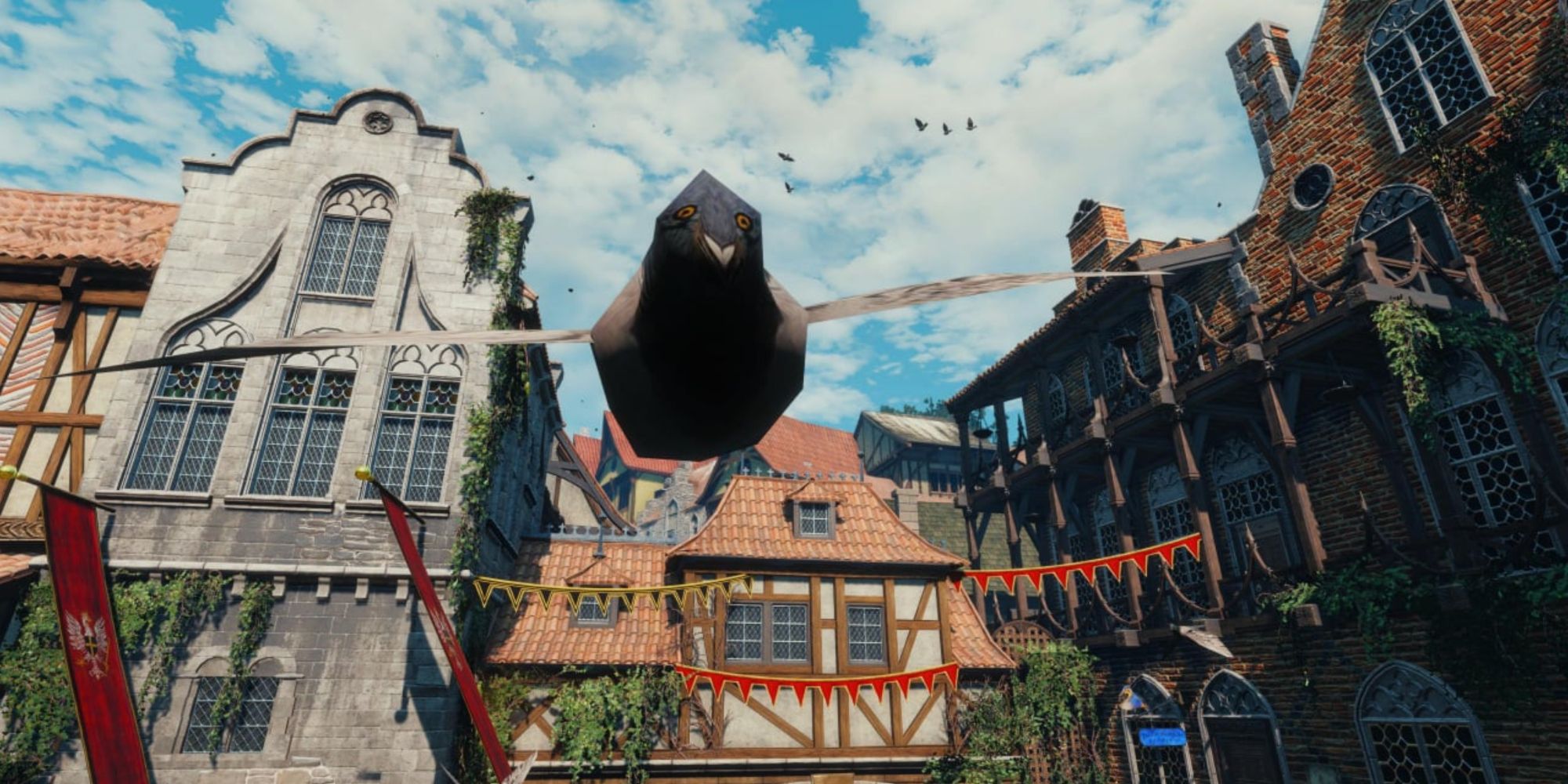 the witcher 3's low poly pigeon flying