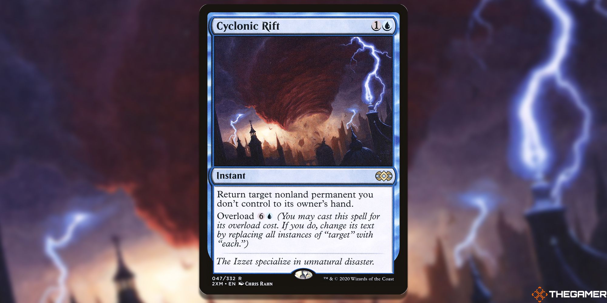 Image of the Cyclonic Rift card in Magic: The Gathering, with art by Chris Rahn
