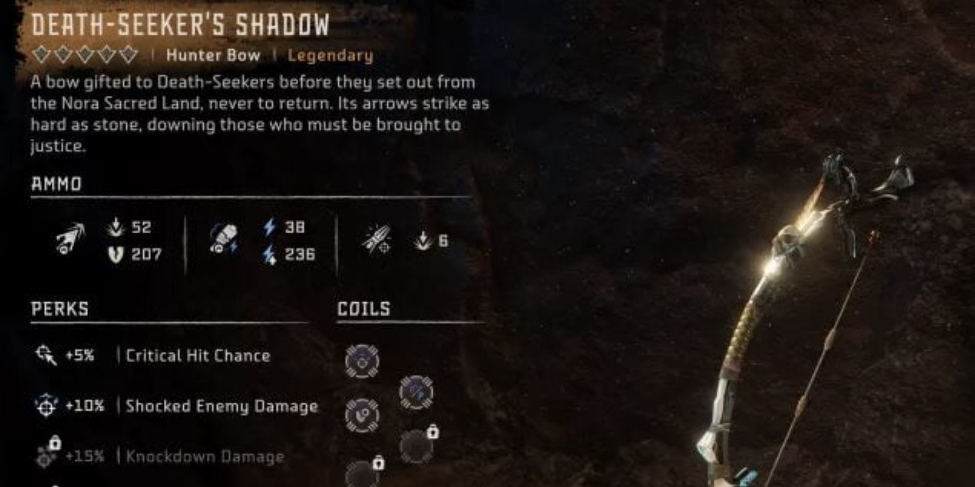 Death-Seekers-Shadow in-game menu with stats
