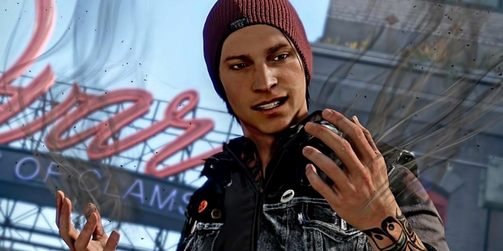 Delsin Rowe looking at his hands in Infamous Second Son