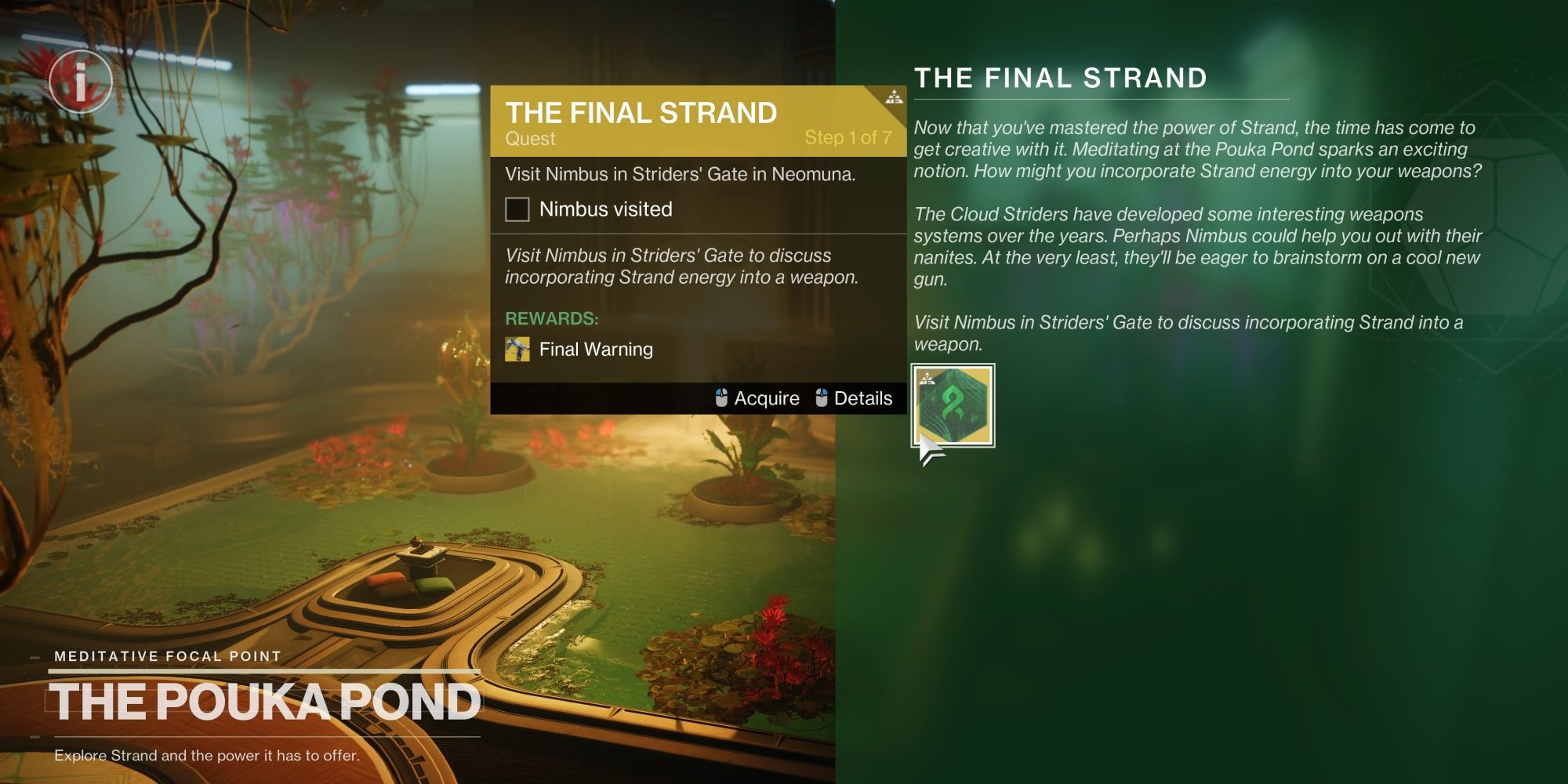 Destiny 2 Final Strand Quest Start