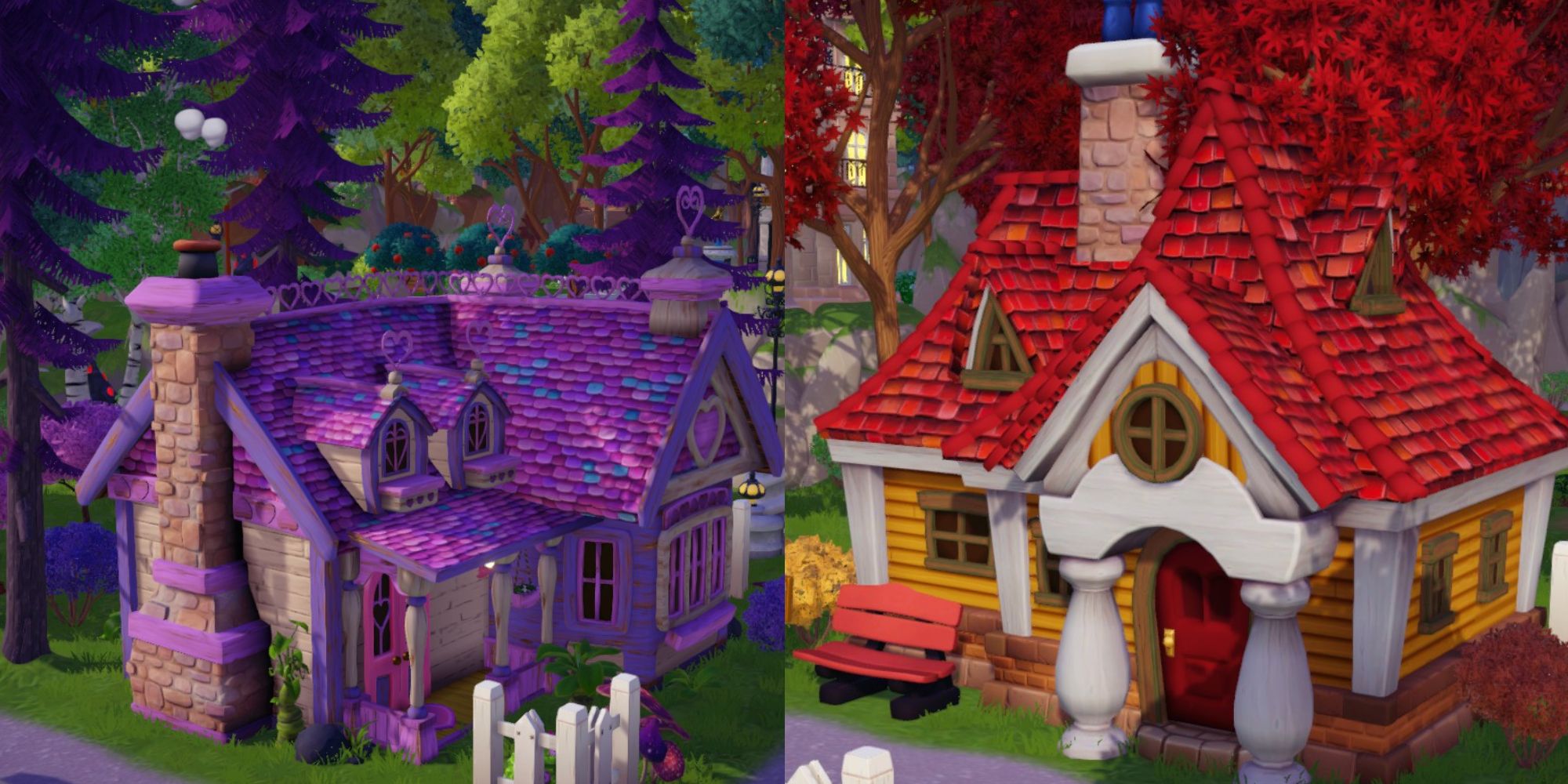  minnie mouse's house and mickey mouse's house color coated