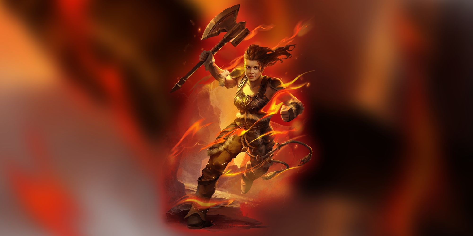 D&D - A flaming barbarian woman