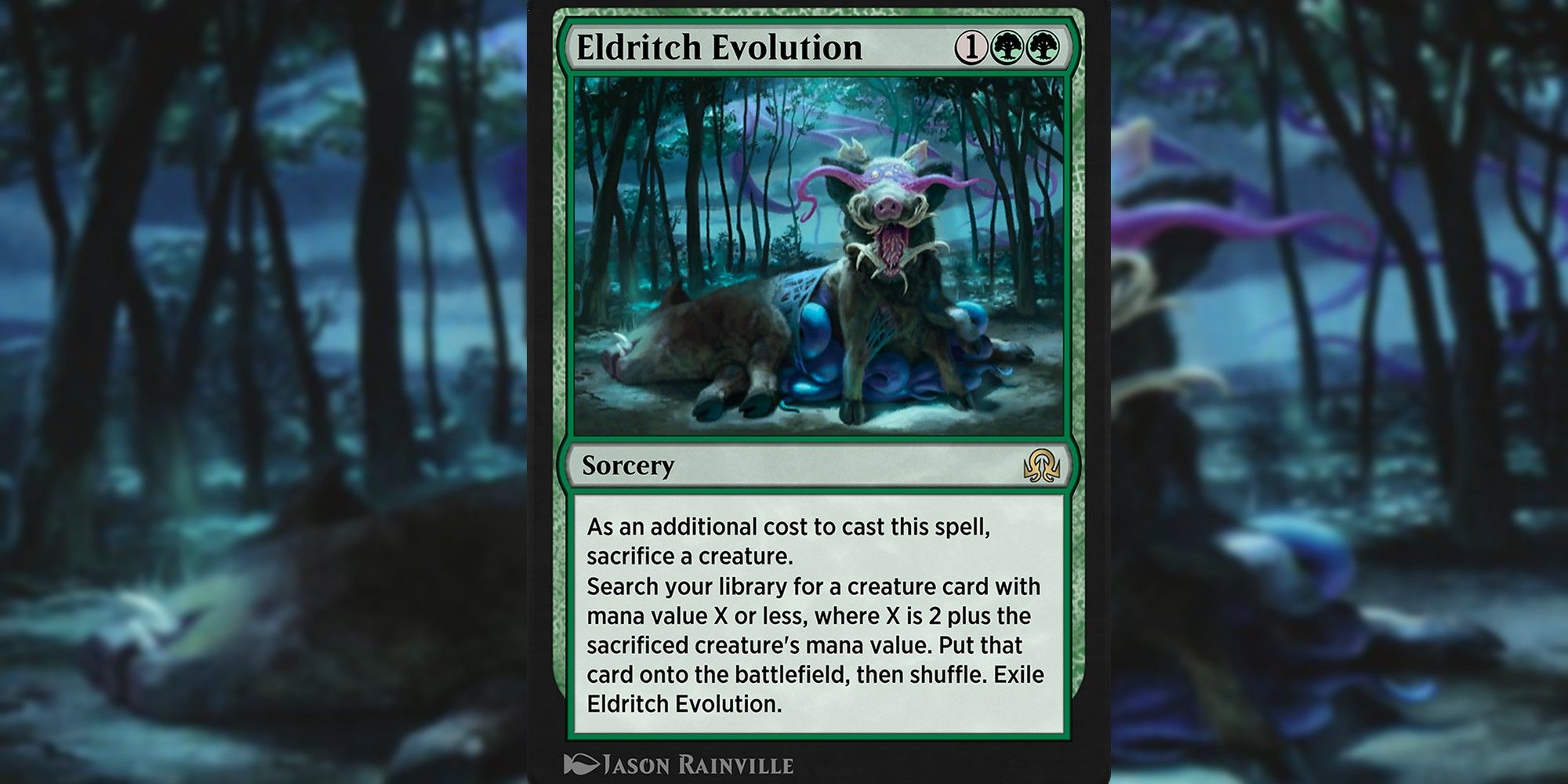 Image of the Eldritch Evolution card in Magic: The Gathering, with art by Jason Rainville