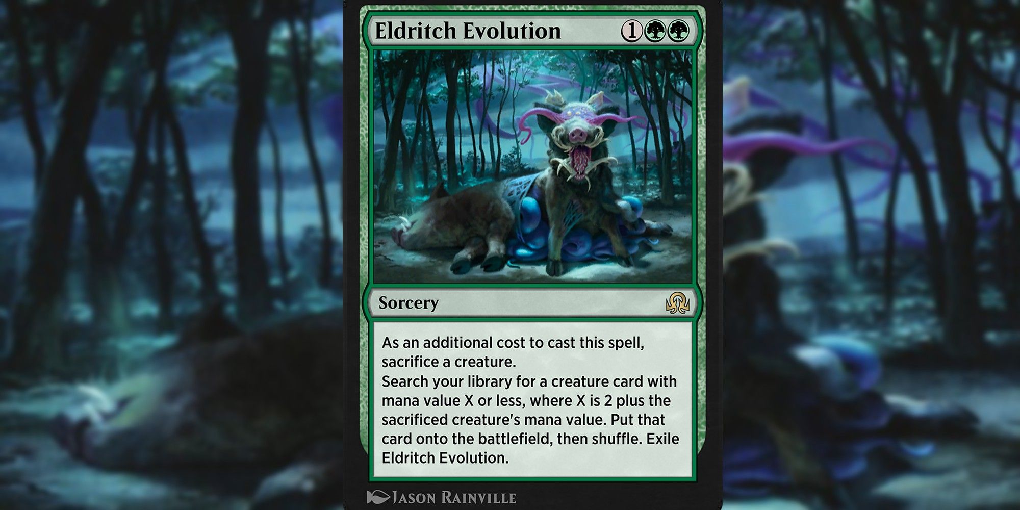 Image of the Eldritch Evolution card in Magic: The Gathering, with art Jason Rainville