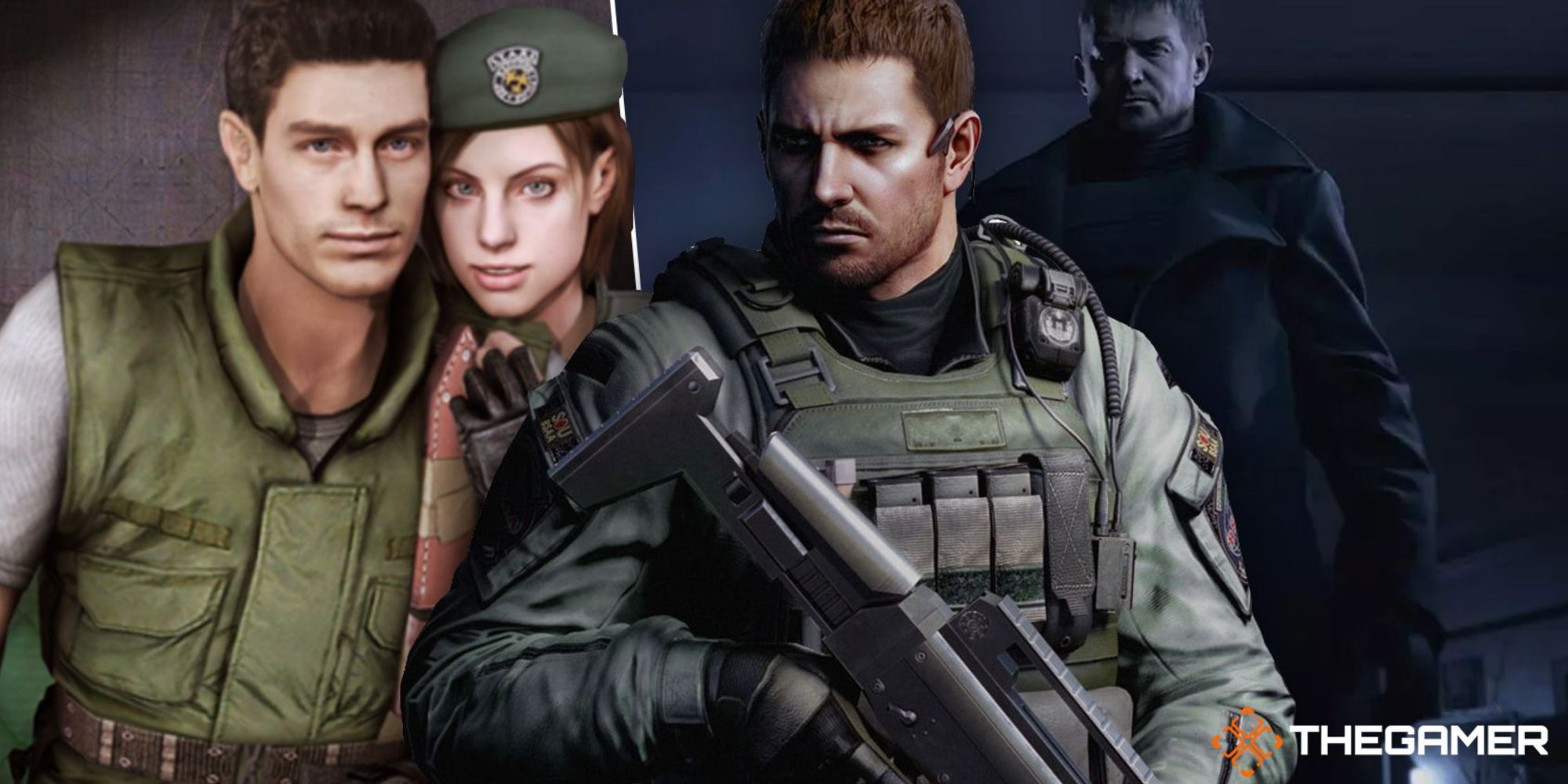 Various images of Chris Redfield from Resident Evil.