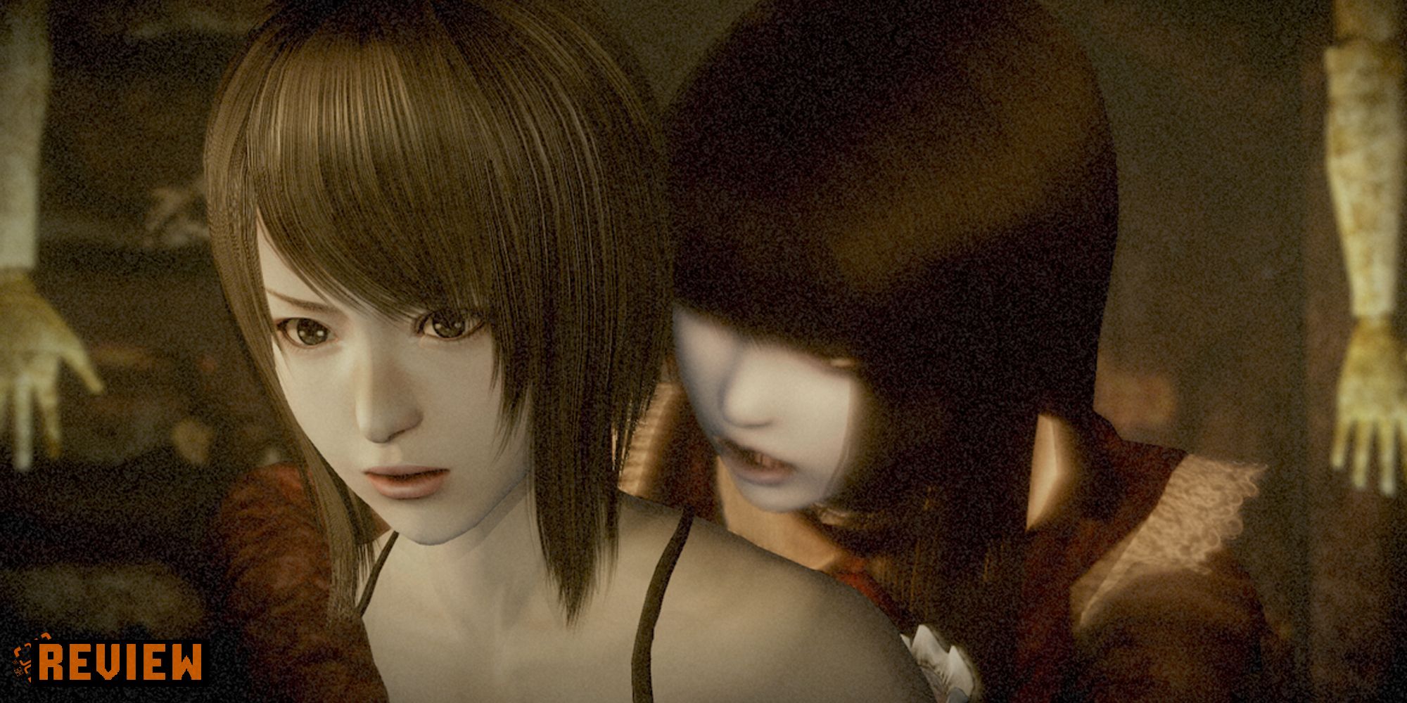 Fatal Frame - Misaki with Ayako's ghost approaching her from behind