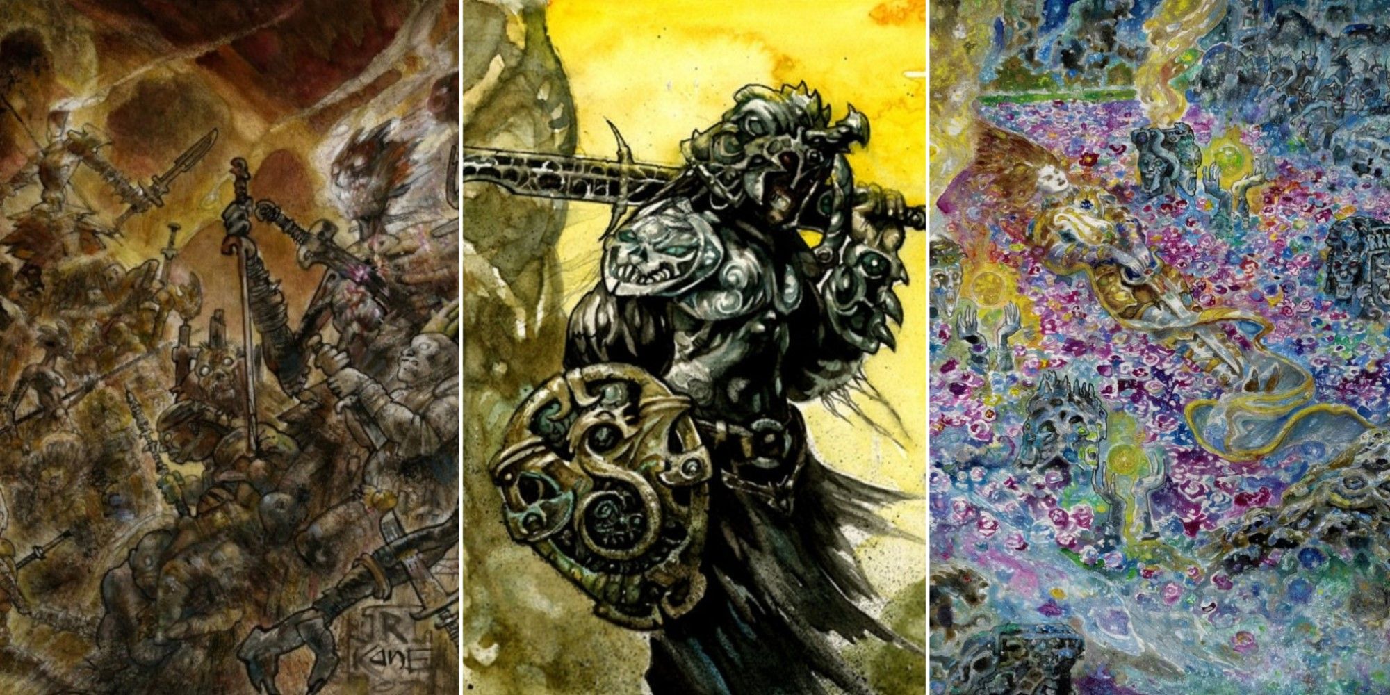 Artwork from three different Magic: The Gathering cards by Richard Kane Ferguson.
