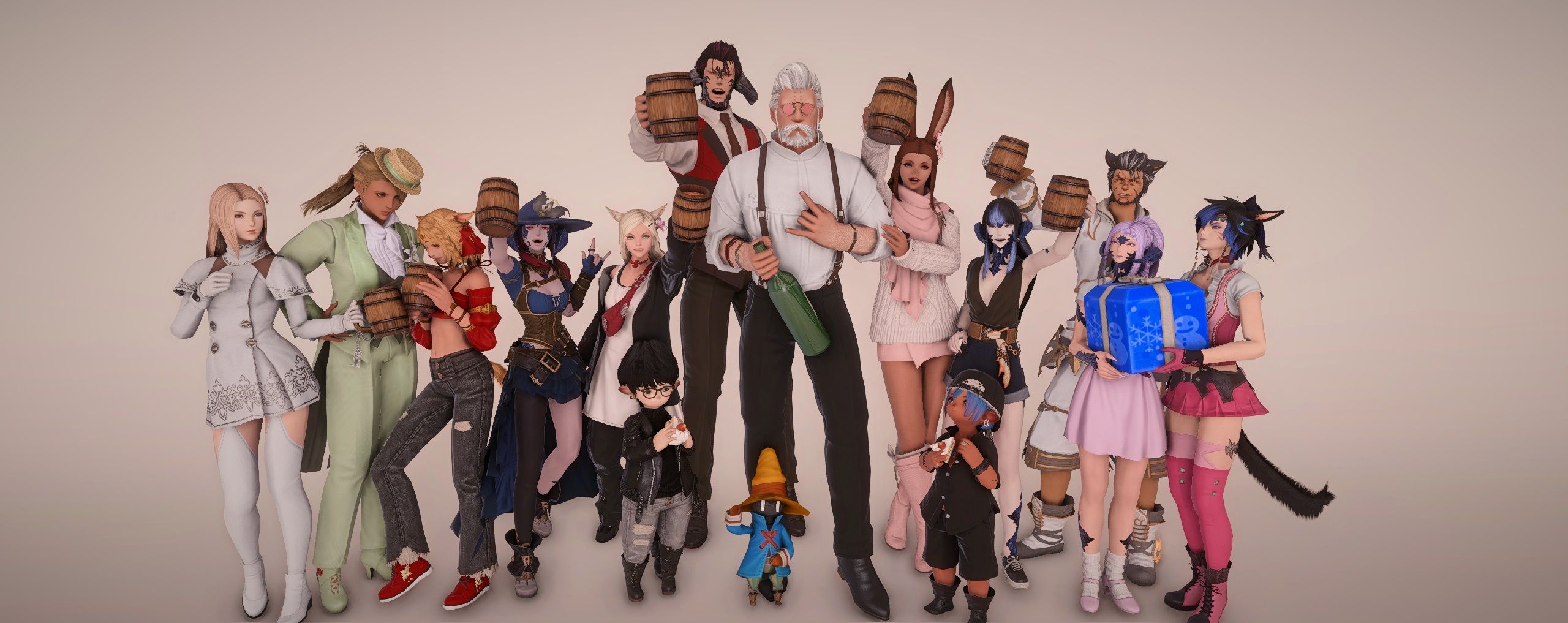 FFXIV Bards &amp; Band group shot with tankards