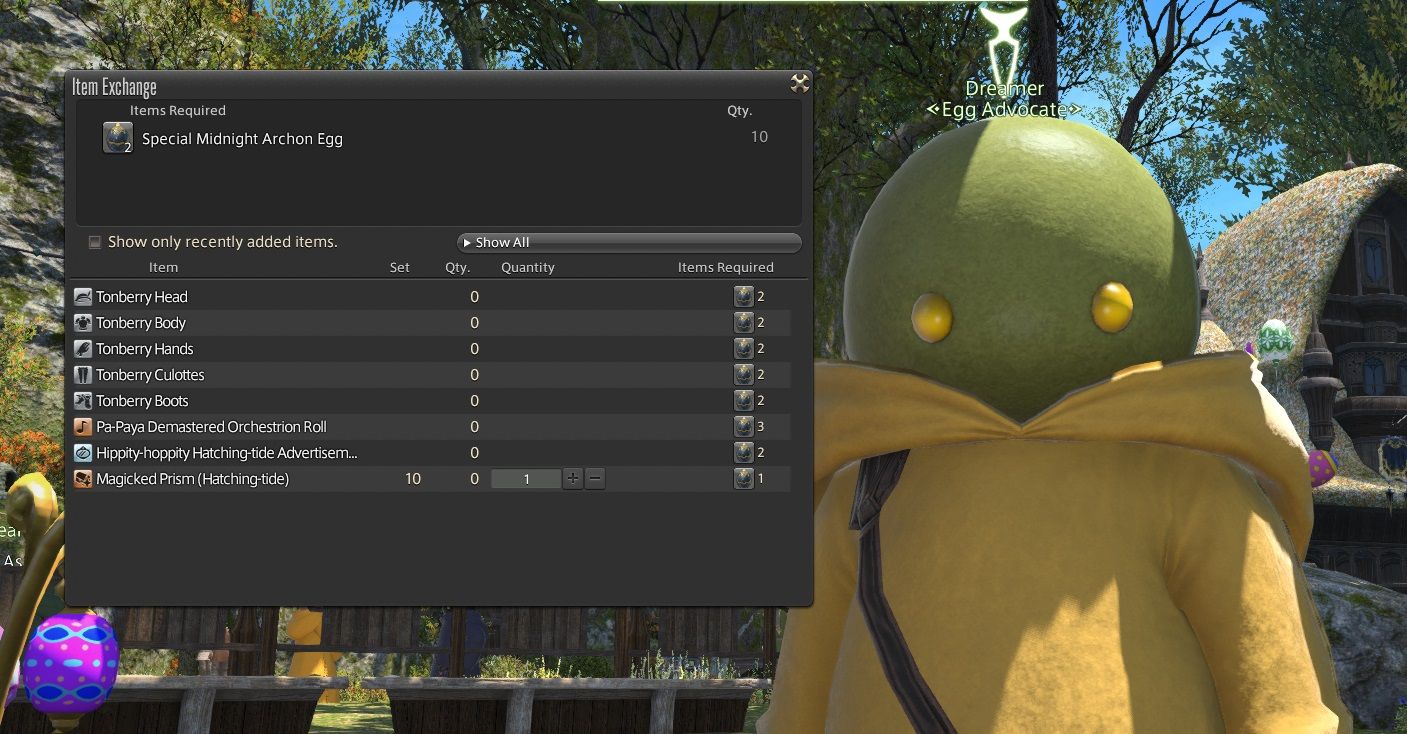 Final Fantasy 14 - Dreamer Advocate NPC and its wares