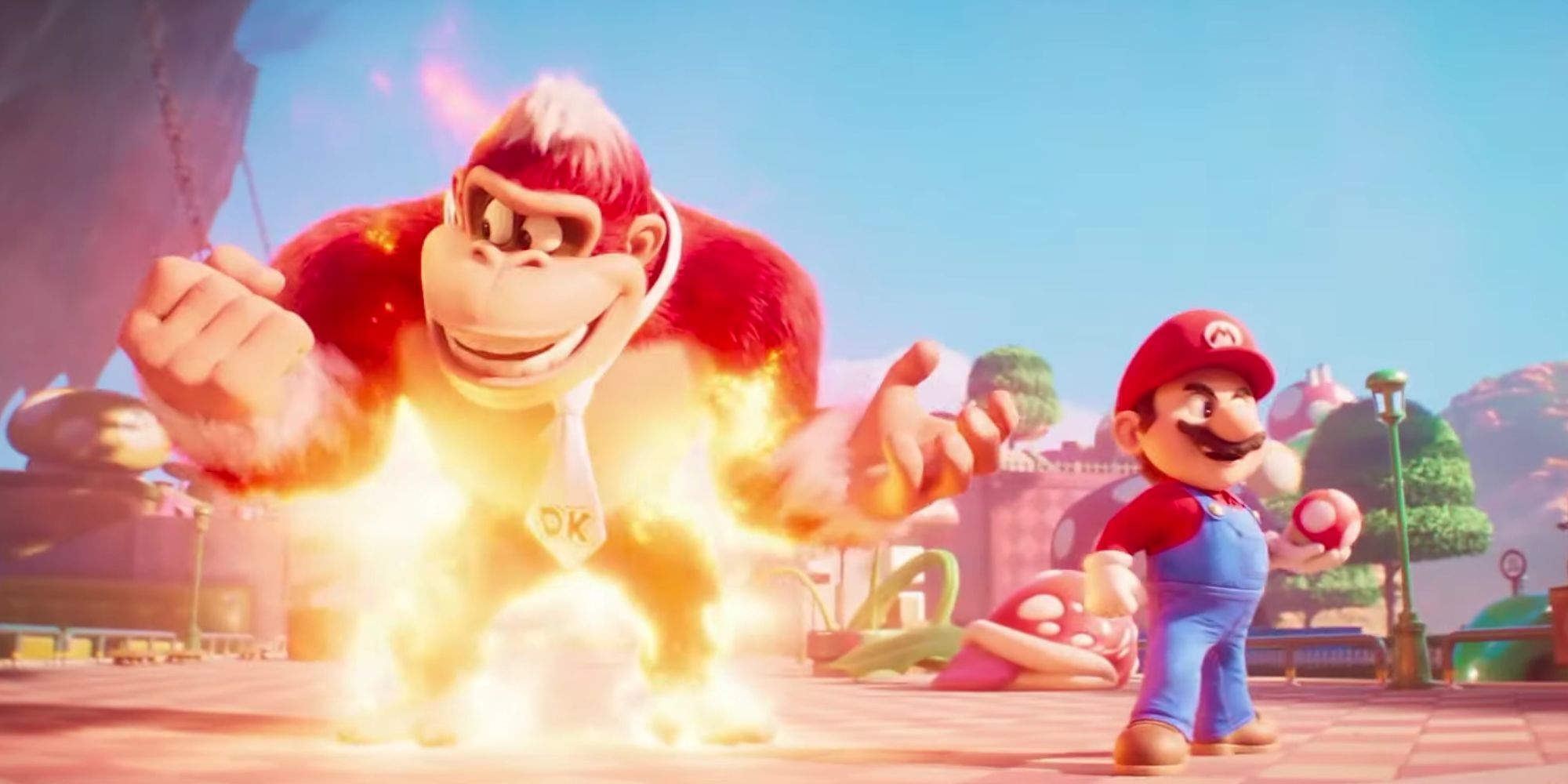 New Super Mario Bros. Movie clip that features Peach destroying an obstacle  course has fans pondering Mario's entire purpose