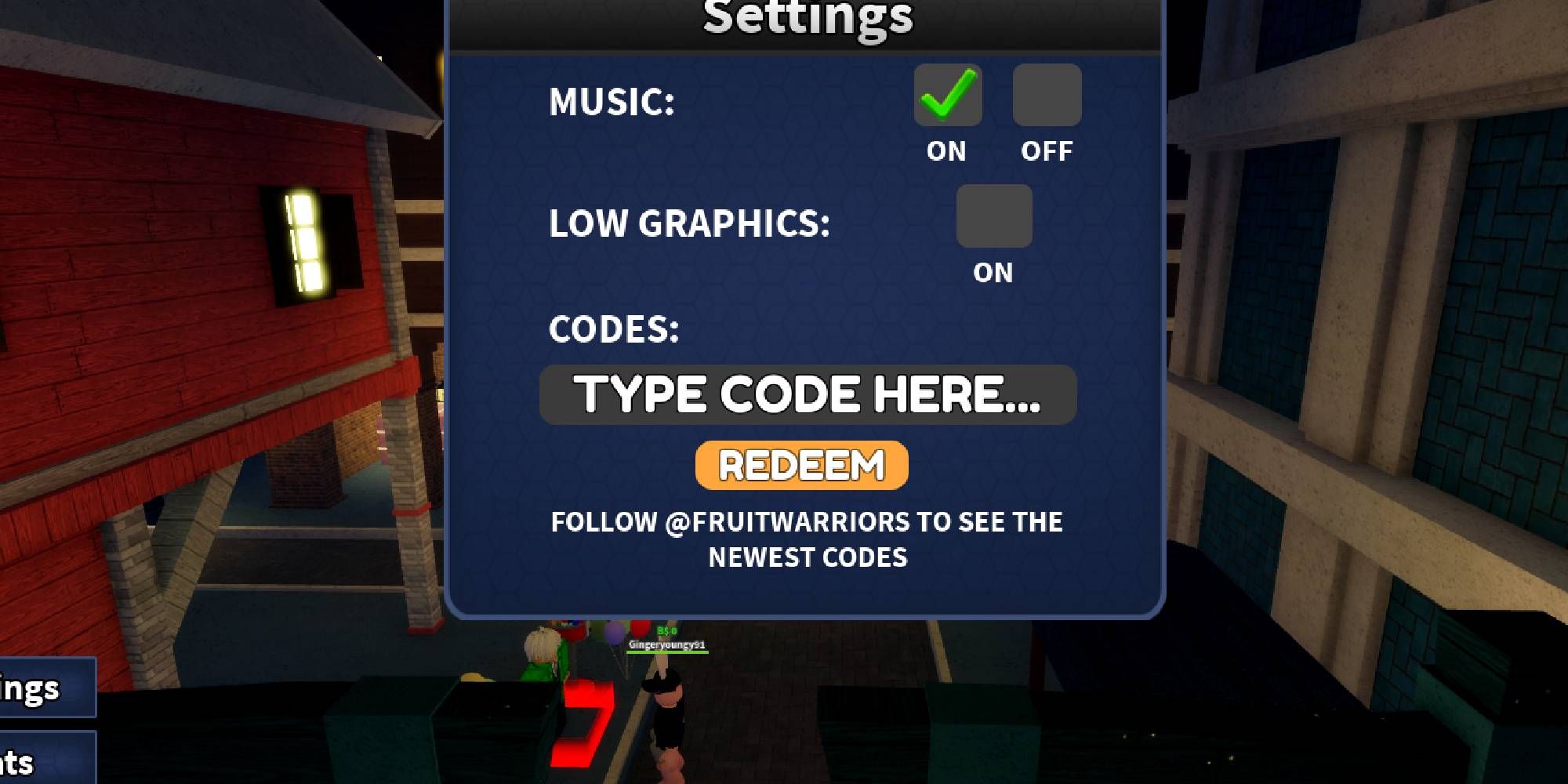 Fruit Warriors Codes Roblox