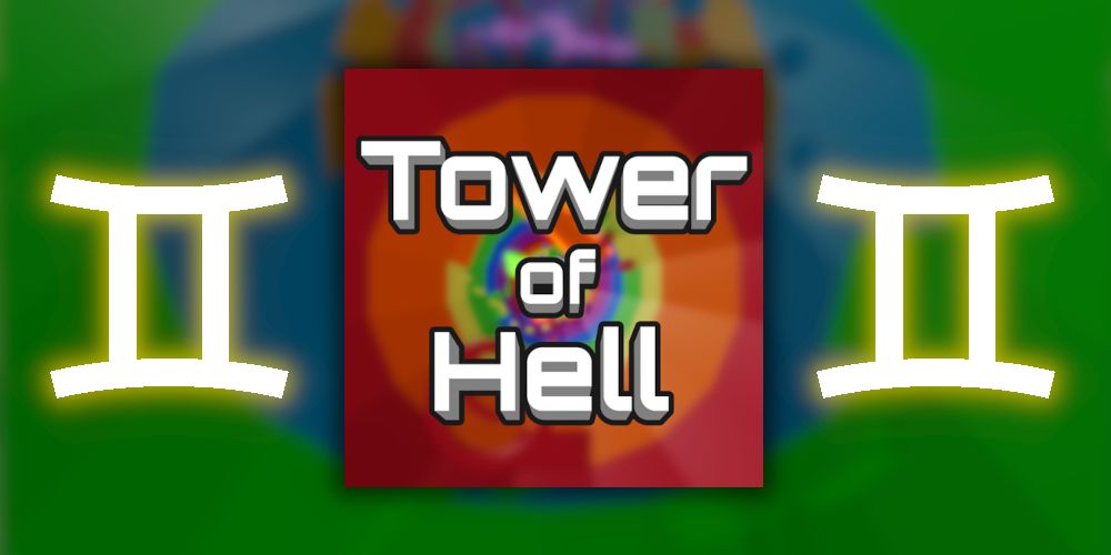Gemini Symbols on either side of the Tower Of Hell Logo