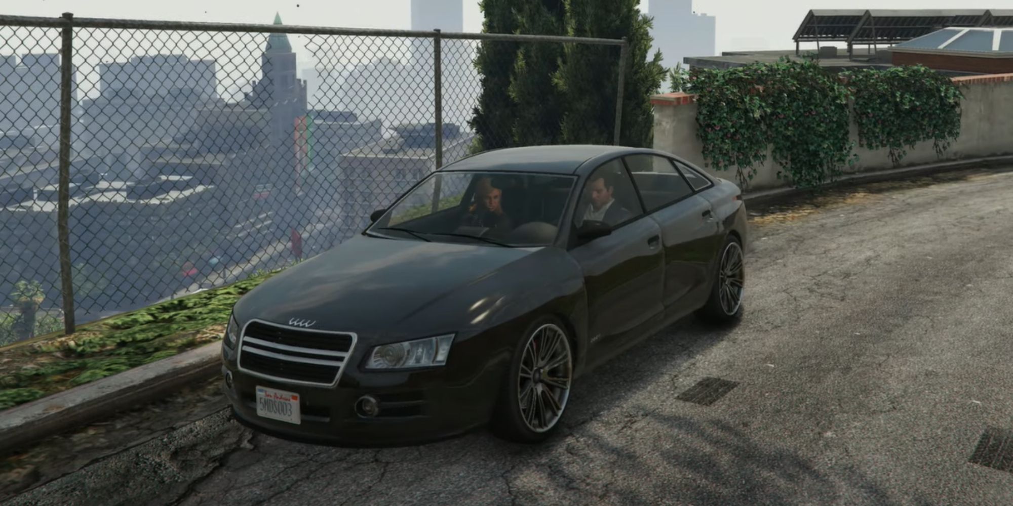 Grand Theft Auto 5 Screenshot Of Michael In Car With Lacey Jonas During Escape Paparazzi Random Event