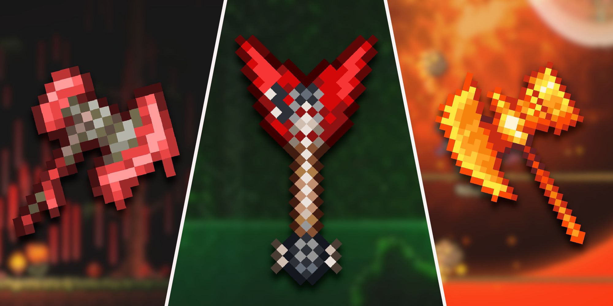 Haemorrhaxe, The Axe, and Solar Flare Hamaxes, From Left To Right