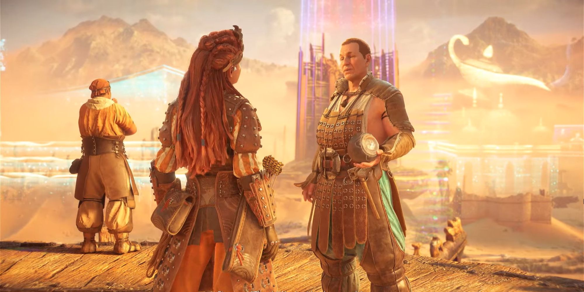 Horizon Forbidden West Aloy hands over the Gizmo to Stemmur